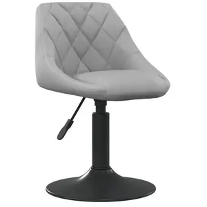 vidaXL Chaise de salle à manger Gris clair Velours pas cher
