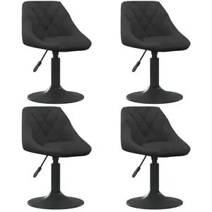 vidaXL Chaises pivotantes à manger lot de 4 noir velours pas cher