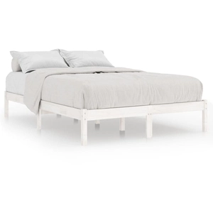 vidaXL Cadre de lit Blanc Bois de pin massif 120x200 cm pas cher