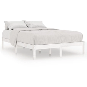 vidaXL Cadre de lit Blanc Bois de pin massif 140x190 cm pas cher