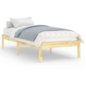vidaXL Cadre de lit bois massif 75x190 cm petit simple pas cher