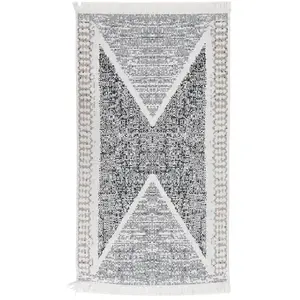 Comparateur de prix : vidaXL Tapis Noir et gris 120x180 cm Coton