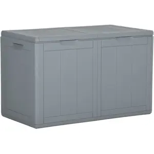 Comparateur de prix : vidaXL Boîte de rangement de jardin 180 L Gris PP Rotin