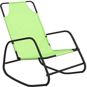 vidaXL Chaise longue à bascule Vert Acier et textilène pas cher
