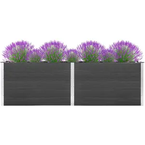 Comparateur de prix : vidaXL-Plantenbak-verhoogd-200x100x91-cm-HKC-grijs