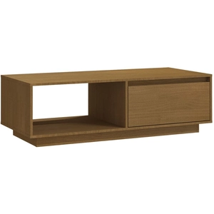 vidaXL Table basse Marron miel 110x50x33,5 cm Bois de pin massif pas cher