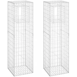 vidaXL Poteaux à panier de gabion 2 pcs 50x50x180 cm Fer pas cher