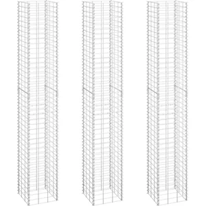 vidaXL Lits surélevés en gabion 3 pcs 30x30x200 cm Fer pas cher
