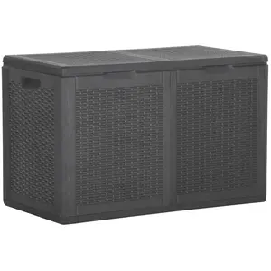 Comparateur de prix : vidaXL Boîte de rangement de jardin 180 L Noir PP Rotin