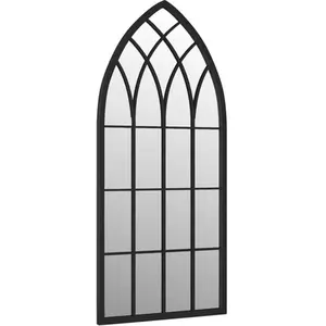Comparateur de prix : vidaXL Miroir de jardin Noir 70x30 cm Fer pour utilisation extérieure