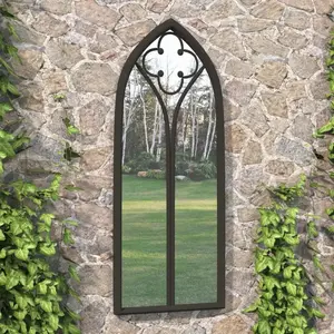 Comparateur de prix : vidaXL Miroir de jardin Noir 70x30 cm Fer pour utilisation extérieure