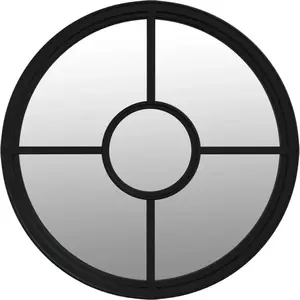 Comparateur de prix : vidaXL Miroir de jardin Noir 60x4 cm Fer Rond utilisation extérieure