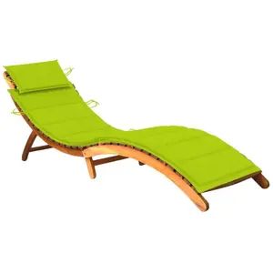 vidaXL Chaise longue de jardin avec coussin Bois d'acacia solide pas cher