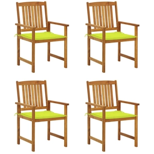vidaXL Chaises de jardin avec coussins 4 pcs Bois d'acacia massif pas cher
