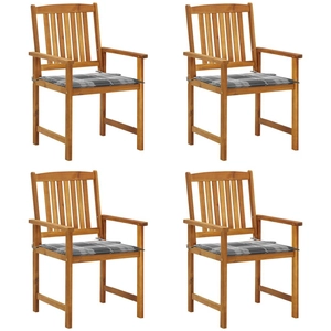 vidaXL Chaises de jardin avec coussins 4 pcs Bois d'acacia massif pas cher