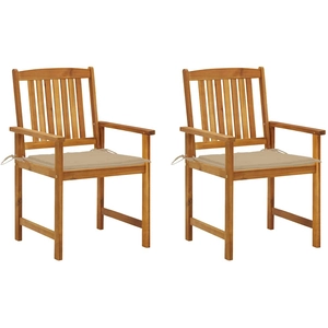 vidaXL Chaises de jardin avec coussins 4 pcs Bois d'acacia massif pas cher