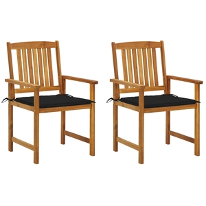 vidaXL Chaises de jardin avec coussins 4 pcs Bois d'acacia massif pas cher