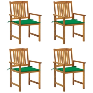 vidaXL Chaises de jardin avec coussins 4 pcs Bois d'acacia massif pas cher