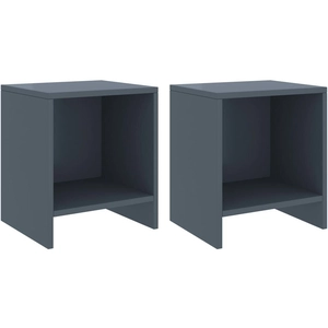 vidaXL Tables de chevet 2 pcs Gris clair 35x30x40cm Bois de pin massif pas cher