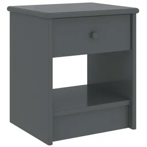 vidaXL Table de chevet Gris foncé 35x30x40 cm Bois de pin massif pas cher