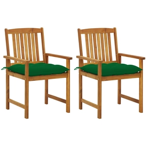 vidaXL Chaises de jardin avec coussins 2 pcs Bois d'acacia massif pas cher