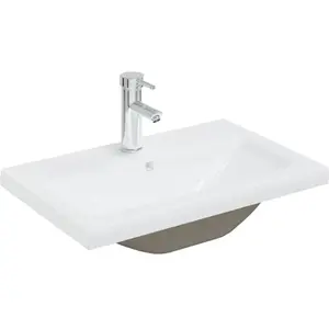 Comparateur de prix : vidaXL Lavabo encastré avec robinet 61x39x18 cm céramique blanc