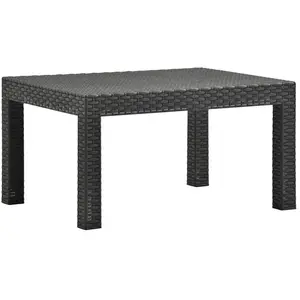 Comparateur de prix : vidaXL Table de jardin Anthracite 58x58x41 cm PP Rotin
