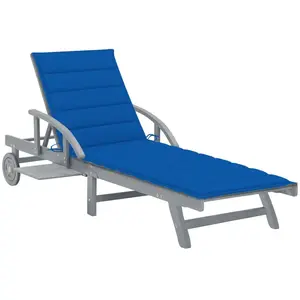 vidaXL Chaise longue de jardin avec coussin Bois d'acacia solide pas cher