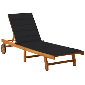 Comparateur de prix : vidaXL Chaise longue de jardin avec coussin Bois d'acacia solide
