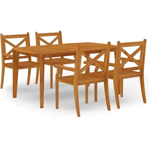 vidaXL Ensemble à manger de jardin 5 pcs Bois d'acacia solide pas cher