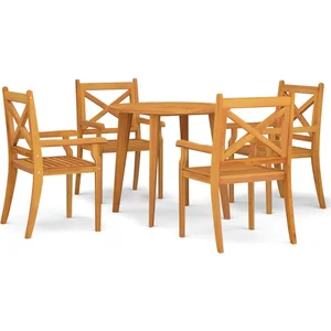 vidaXL Ensemble à manger de jardin 5 pcs Bois d'acacia solide pas cher