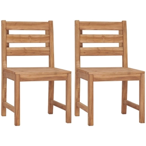 vidaXL Chaises de jardin 2 pcs Bois de teck solide pas cher