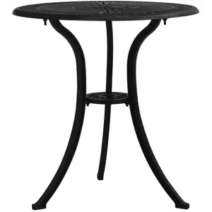 vidaXL Table de jardin Noir 62x62x65 cm Aluminium coulé pas cher