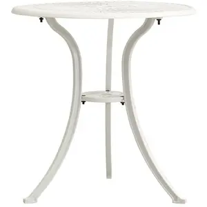 vidaXL Table de jardin Blanc 62x62x65 cm Aluminium coulé pas cher