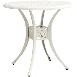 vidaXL Table de jardin Blanc 78x78x72 cm Aluminium coulé pas cher