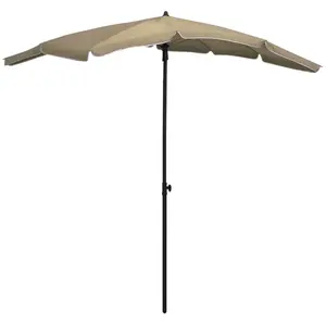vidaXL Parasol de jardin avec mât 200x130 cm Taupe pas cher
