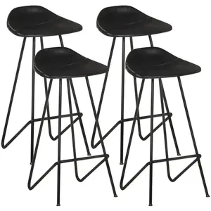 Comparateur de prix : vidaXL Tabourets de bar lot de 4 noir cuir véritable