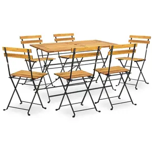 vidaXL Mobilier à dîner d'extérieur pliable 7 pcs Bois d'acacia solide pas cher
