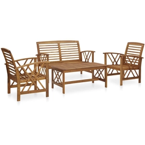 vidaXL Salon de jardin 4 pcs Bois d'acacia solide pas cher