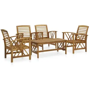 Comparateur de prix : vidaXL Salon de jardin 5 pcs Bois d'acacia massif