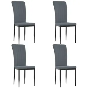 Comparateur de prix : vidaXL Chaises à manger lot de 4 Gris foncé Velours