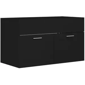 Comparateur de prix : vidaXL Armoire d'évier Noir 80x38,5x46 cm Aggloméré