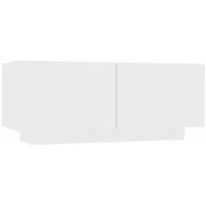 Comparateur de prix : vidaXL Meuble TV Blanc 100x35x40 cm Aggloméré
