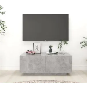 vidaXL Meuble TV Gris béton 100x35x40 cm Aggloméré pas cher