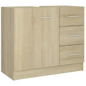 Armoire d'évier Chêne sonoma 63x30x54 cm Aggloméré Vidaxl Chêne sonoma pas cher
