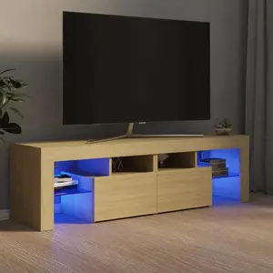 vidaXL Meuble TV avec lumières LED Chêne sonoma 140x36,5x40 cm pas cher