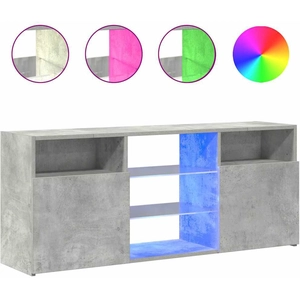 vidaXL Meuble TV avec lumières LED gris béton 120x30x50 cm pas cher