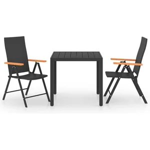 vidaXL Ensemble de salle à manger de jardin 3 pcs Noir et marron pas cher
