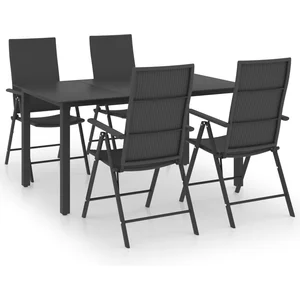 vidaXL Ensemble de salle à manger de jardin 5 pcs Noir pas cher
