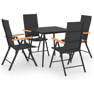 vidaXL Ensemble de salle à manger de jardin 5 pcs Noir et marron pas cher